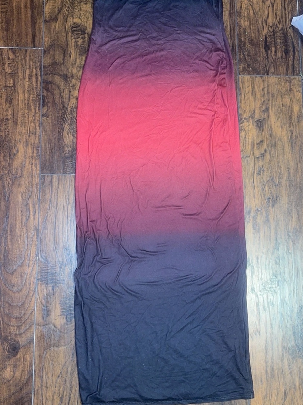Women's Ombre Red to Black Maxi Skirt